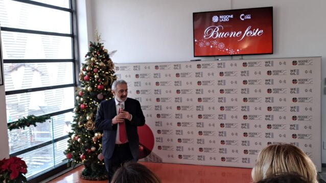 Brindisi natalizio al WeGil, il presidente Francesco Rocca incontra la stampa