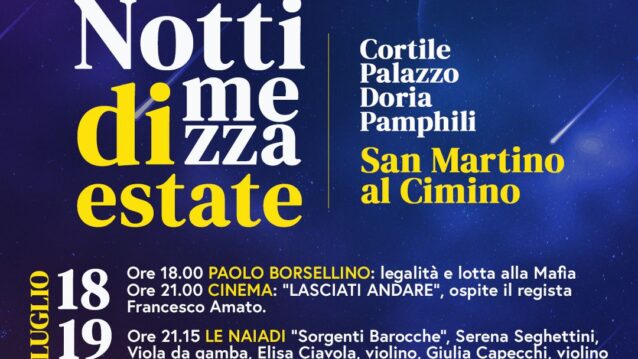 Al via “Notti di mezza estate”: cultura, musica e cinema sotto le stelle a palazzo Doria Pamphilj